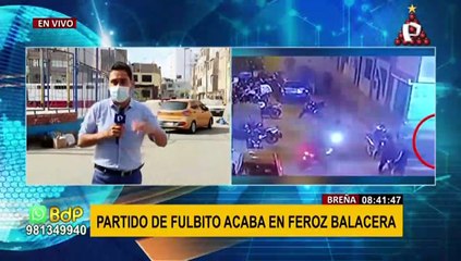 Reportan balacera tras partido de fulbito en Breña