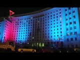 برج القاهرة ومجمع التحرير يتزينان بإضاءة الليزر احتفالا بالتأهل للمونديال