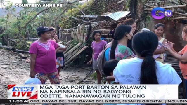 Mga taga-Port Barton sa Palawan na napinsala ng Bagyong Odette, nananawagan ng tulong | News Live