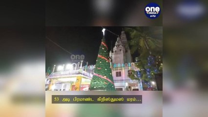 திருவெற்றியூர் தேவாலயத்தில் 53 அடி பிரமாண்ட கிறிஸ்துமஸ் மரம்… பார்வையாளர்கள் வியப்பு!