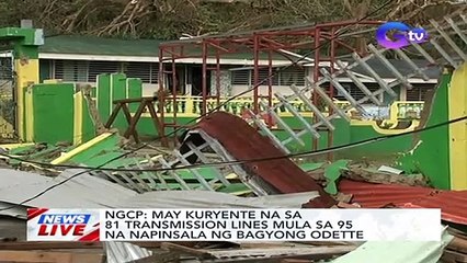 NGCP: May kuryente na sa 81 transmission lines mula sa 95 na napinsala ng Bagyong Odette | News Live