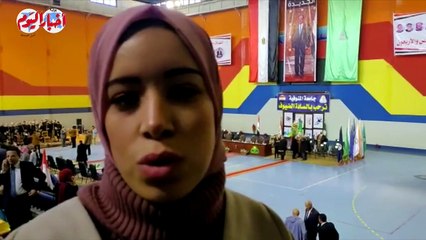 تكريم الطالبة سماء السيد منصور الأولى بكلية إعلام  فى عيد جامعة المنوفية