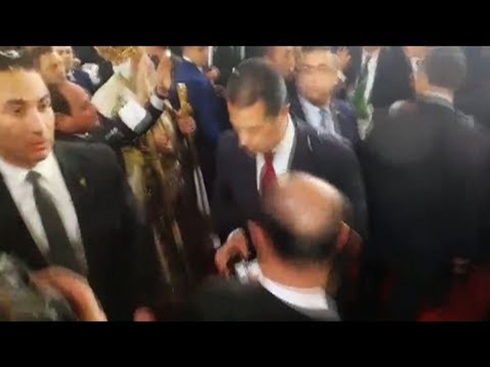 لحظة دخول السيسي قداس عيد الميلاد المجيد بكاتدرائية العاصمة الإدارية