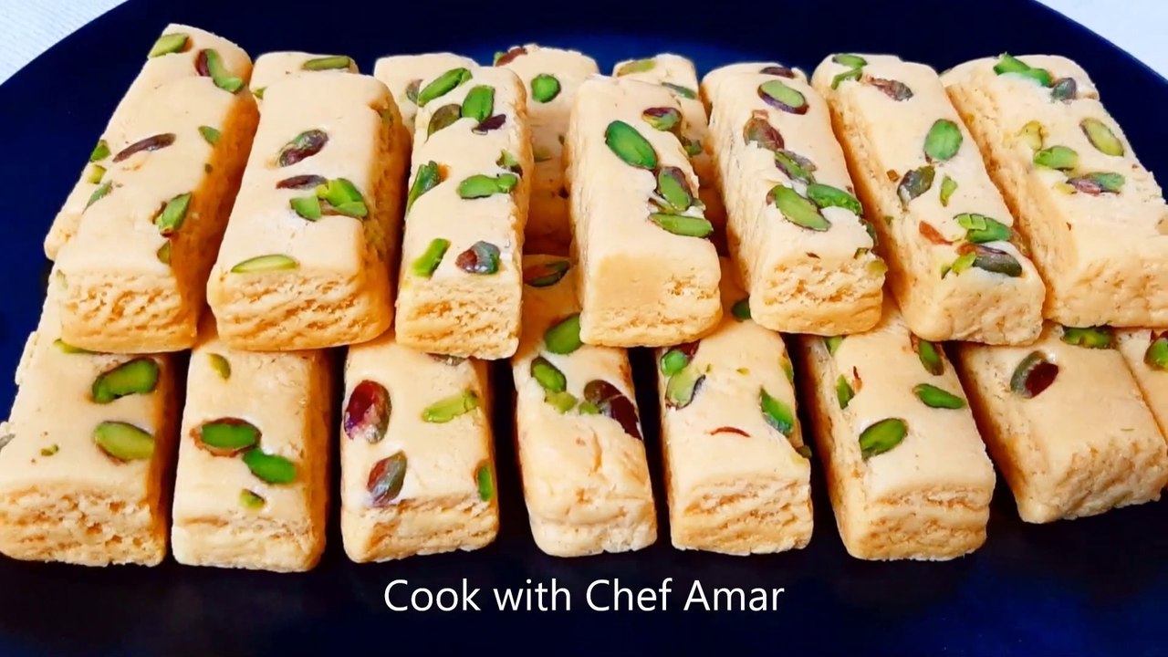 Milk pista barfi recipe | milk barfi | Milk powder barfi recipe | Cook with Chef Amar