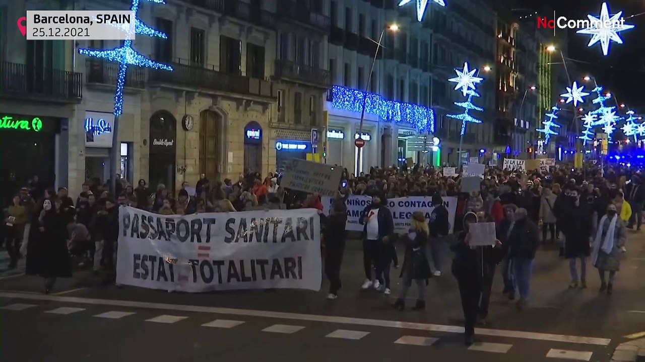 Thousands protest new virus restrictions in Spain