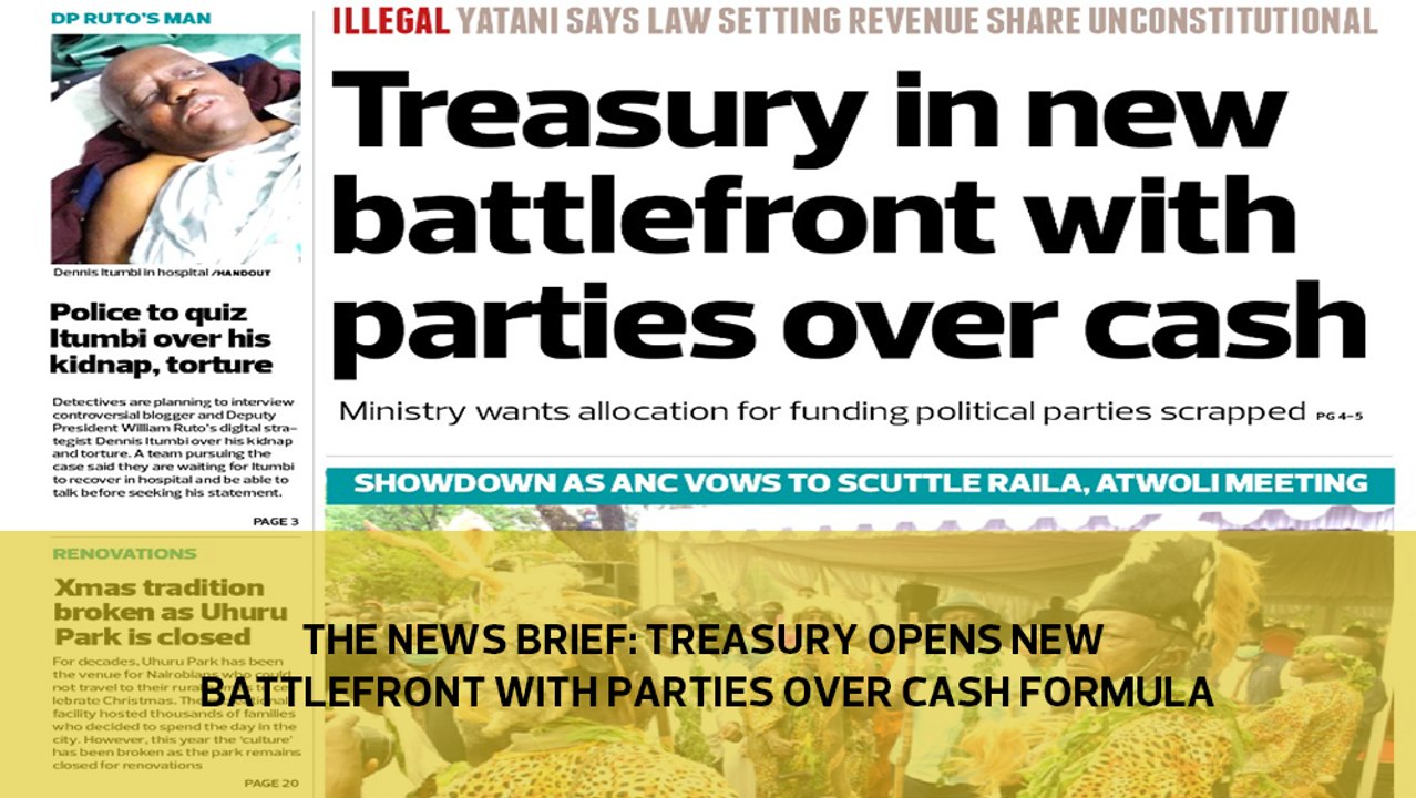 The News Brief: Treasury opens new battlefront with parties over cash formula