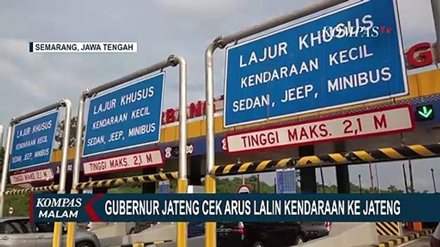 Ganjar Pranowo Mengecek Arus Lalu Lintas Kendaraanre yang Masuk ke Jawa Tengah