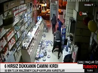 Camı parçalayıp dükkanı soyan hırsızlar yakalandı