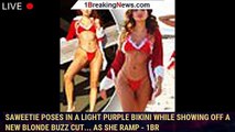 Saweetie poses in a light purple bikini while showing off a new blonde buzz cut... as she ramp - 1br