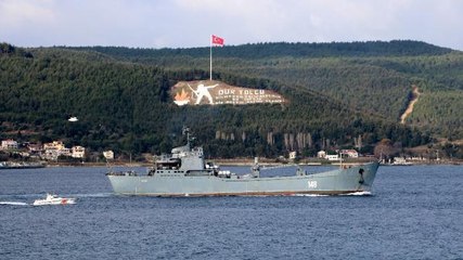RUS SAVAŞ GEMİSİ 'ORSK', ÇANAKKALE BOĞAZI'NDAN GEÇTİ