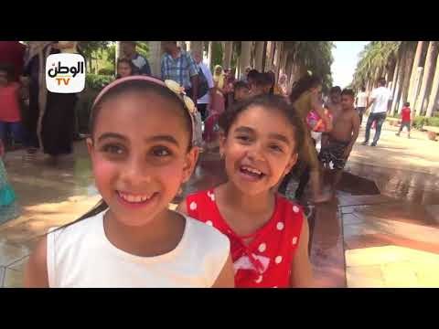 نافورة حديقة الأزهر تتحول إلى حمام سباحة