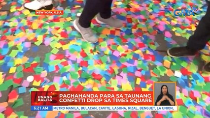 Paghahanda para sa taunang confetti drop sa Times Square | UB
