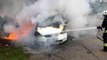 Edirne'ye alışveriş için gelen Bulgar vatandaşın aracı yandı