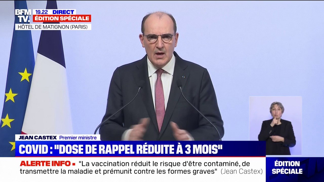 Jean Castex: "Le conseil des ministres d'aujourd'hui a adopté un projet de loi qui va transformer le pass sanitaire en pass vaccinal"