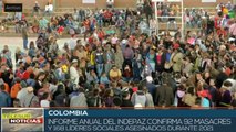 TeleSUR Noticias 14:30 27- 12: Colombia registra 92 masacres en 2021
