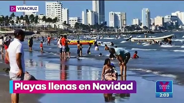 Turistas llenaron las playas de Veracruz esta Navidad