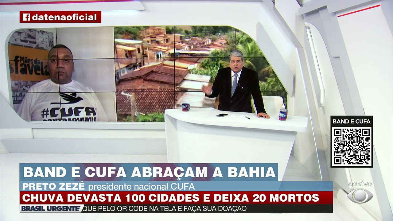 Você pode doar por meio da campanha Band e Cufa abraçam a Bahia, que conta com o apoio da Frente Nacional Antirracista. Saiba mais no Portal da Band.