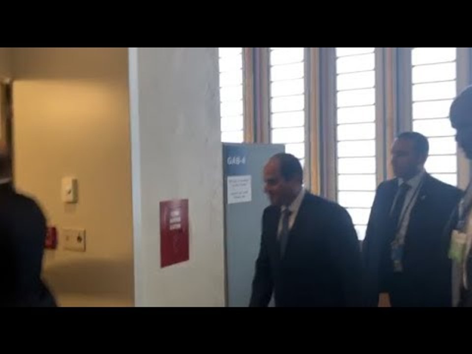 وصول السيسي مقر الأمم المتحدة لحضور جلسة نيلسون مانديلا للسلام