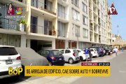 Chorrillos: mujer se arroja de un edificio, impacta sobre auto y sobrevive