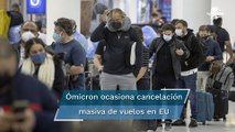 Más de mil vuelos cancelados en EU sólo el lunes por ómicron