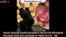 Ashley Graham shares maternity photos on Instagram including snap with artwork of twins on sto - 1br