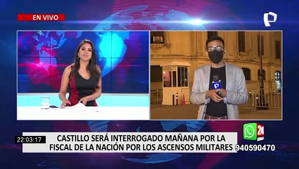 Presidente Castillo será interrogado por Fiscal de la Nación este martes 28 por ascensos en FF.AA.