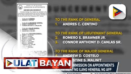 Pres. Duterte, isinumite sa Commission on Appointments ang ad interim appointment ng ilang heneral ng AFP