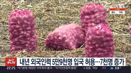 내년 외국인력 5만9천명 입국 허용…7천명 증가