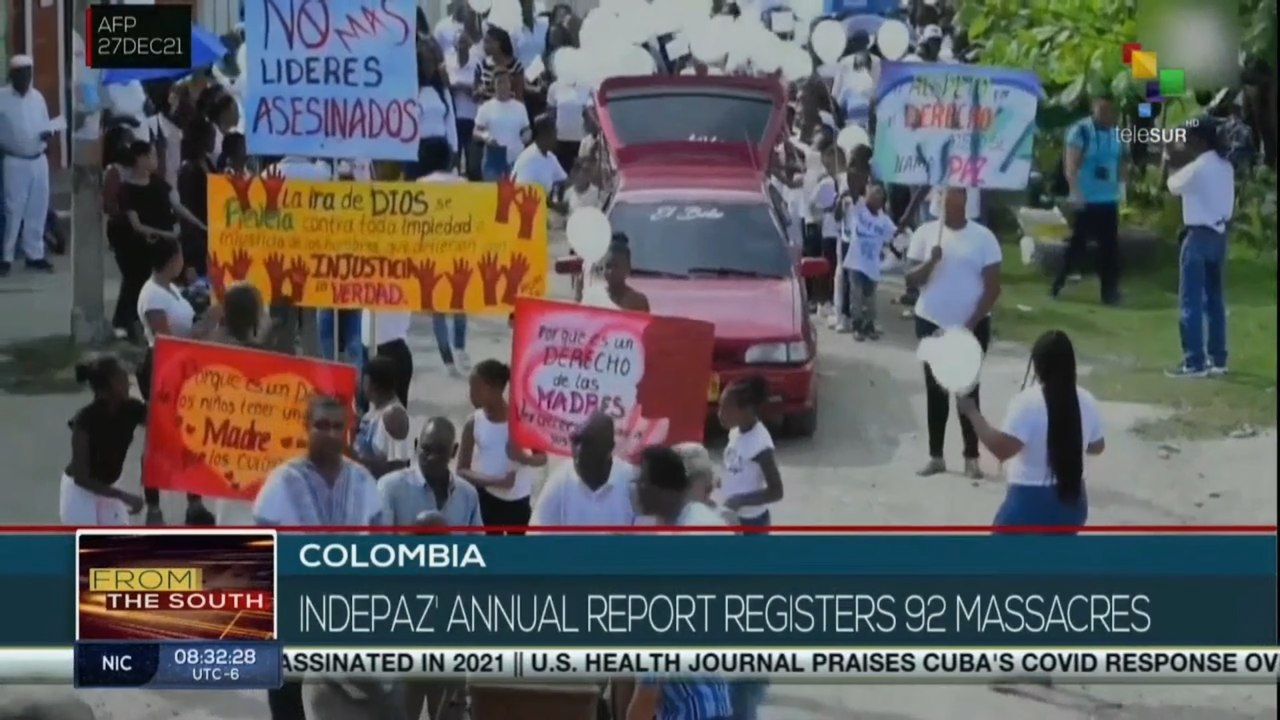 Colombia registers 92 massacres and 168 social leaders assassinated in 2021