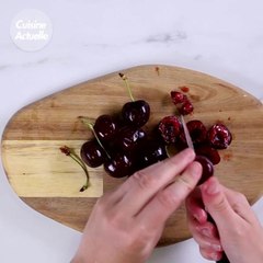 Fondant allégé aux cerises et chocolat blanc