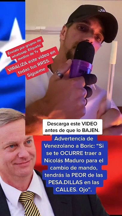 Venezolano radicado en Chile le declara la guerra a Boric: "Si traes a Maduro para el cambio de mando, seré tu pesadilla"
