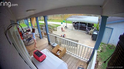 Daughter Testing New Hoverboard Attachment Hits Pole