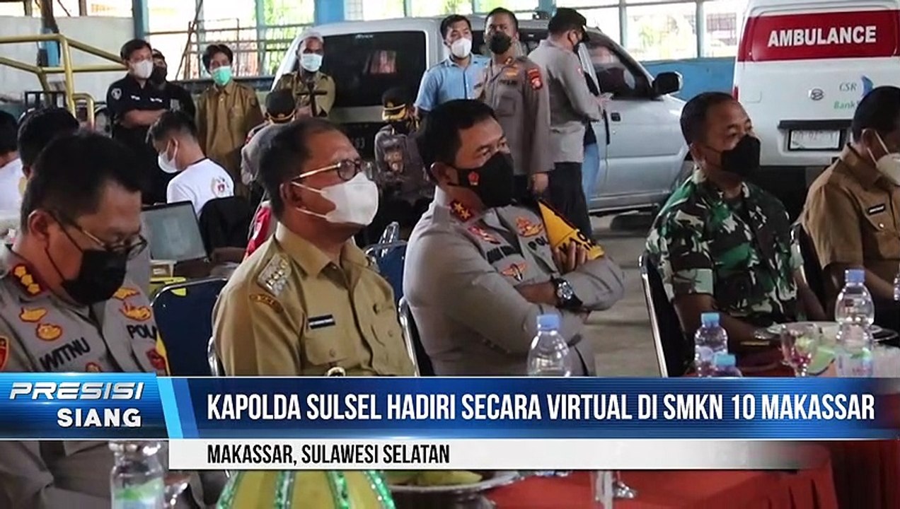 Vaksinasi Serentak Se Indonesia , Kapolda Sulsel Hadiri Secara Virtual Di SMKN 10 Makassar