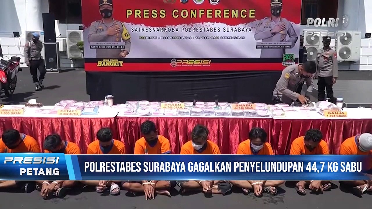 Polrestabes Surabaya Berhasil Ungkap 44,7 Kg Sabu