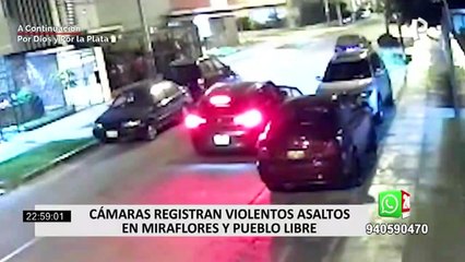 Download Video: Cámaras registran violentos asaltos en Miraflores y Pueblo Libre