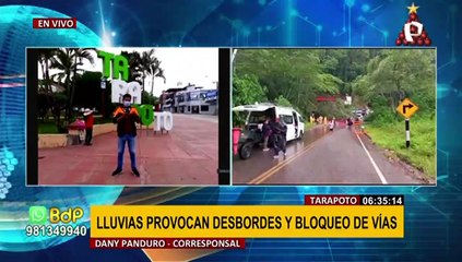 Tarapoto: lluvias provocan ocasionan desbordes y bloqueos de vías