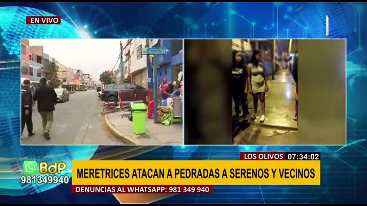 Los Olivos: meretrices atacan a pedradas a serenos y vecinos