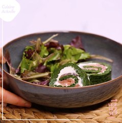Roulé d'épinard au saumon et fromage frais