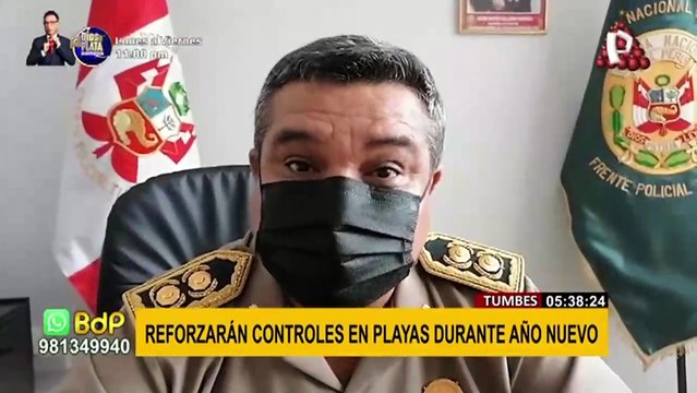 Tumbes reforzará operativos policiales en playas durante fiestas de Año Nuevo