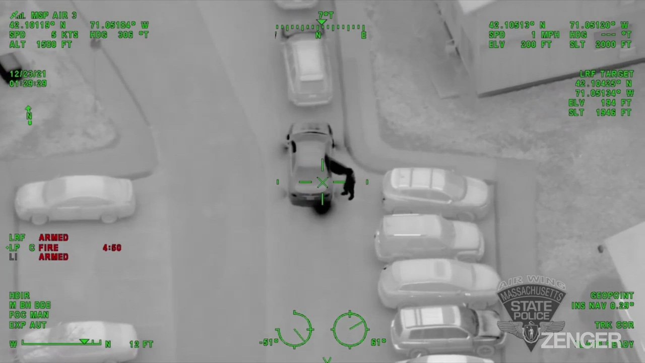 Massachusetts Cops Arrest Five Suspects In Woods After Dramatic Car Chase.mp4