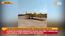 Llegó un avión hidrante desde Nación y opera en las zonas afectadas por incendios