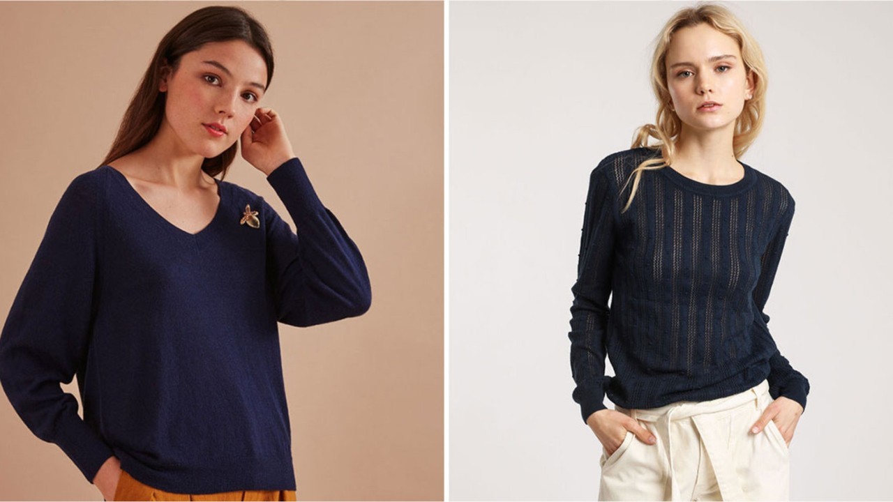 Pull bleu marine : nos conseils pour bien choisir cet indispensable élégant  et tendance : Femme Actuelle Le MAG