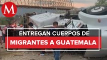 Al Gobierno de Guatemala entregan cuerpos de migrantes tras accidente en Chiapas