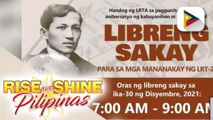 CHIKA ON THE ROAD: MRT-3, LRT-2, handog ang libreng sakay ngayong Rizal Day; bahagi ng Roxas Blvd., sarado muna sa publiko para bigyang daan ang isinasagawang aktibidad sa Luneta Park