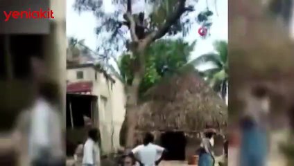 Koronavirüs aşısından kaçan adam ağaca tırmandı