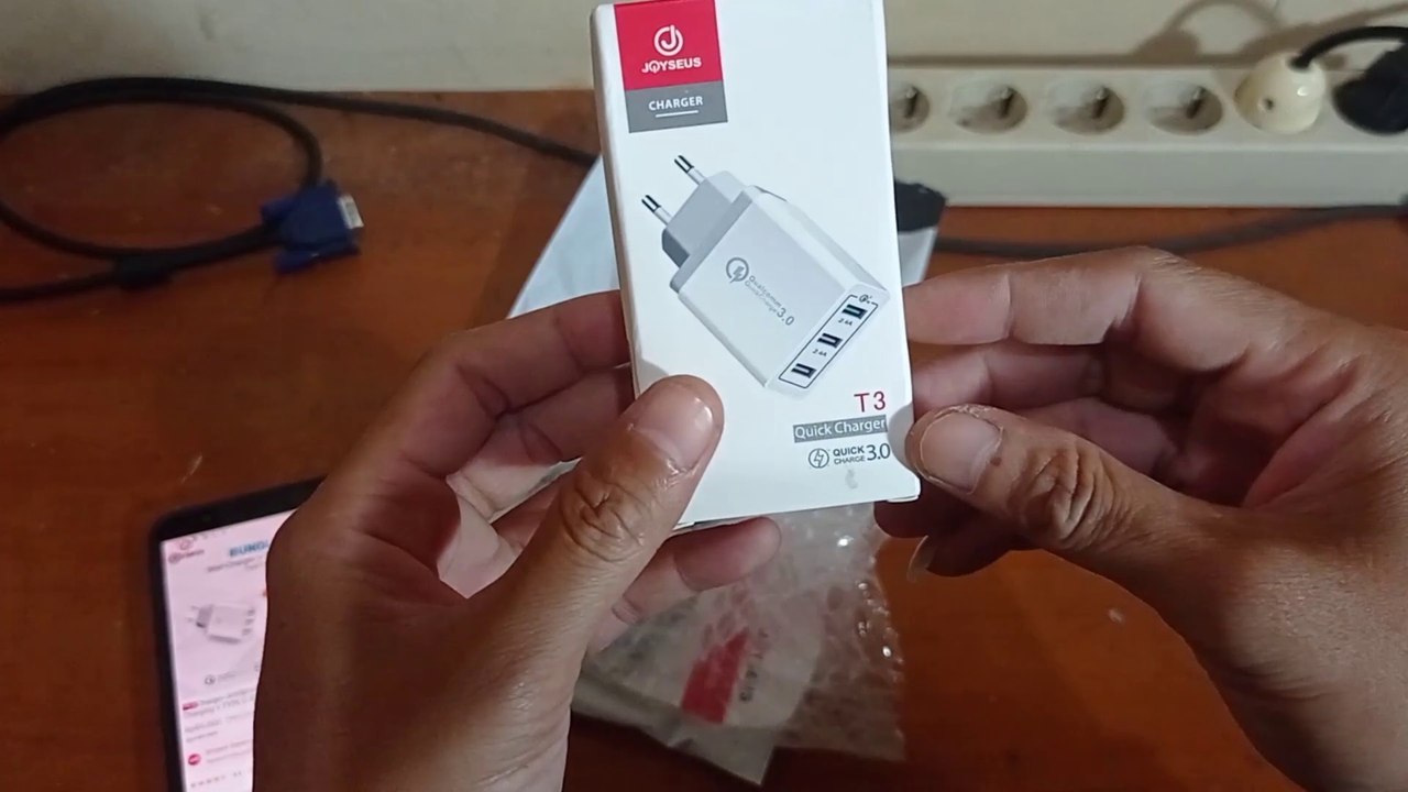 Unboxing dan Review Charger JOYSEUS 3 Ports QC 3.0 Fast Charging + TYPE C CABLE - CL10KB65