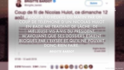 FEMME ACTUELLE - Brigitte Bardot attaque Nicolas Hulot, "un trouillard de première classe", le ministre lui répond