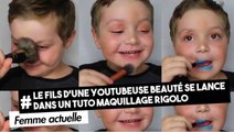 FEMME ACTUELLE - Le fils d'une youtubeuse beauté se lance dans un tuto maquillage rigolo