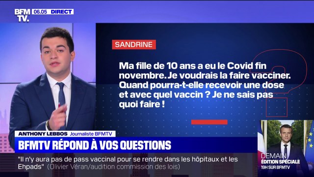 Ma fille a eu le Covid fin-novembre, quand pourra-t-elle se faire vacciner ? - BFMTV répond à vos questions