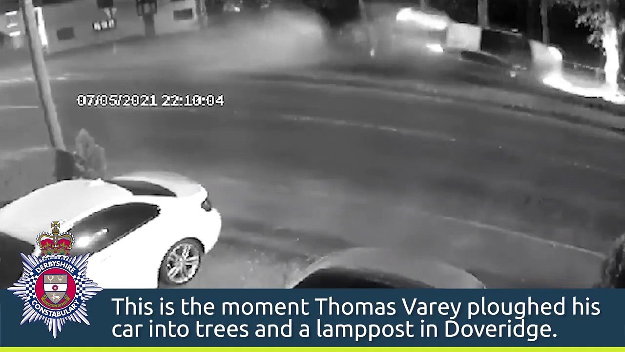 Derbyshire driver smashes car